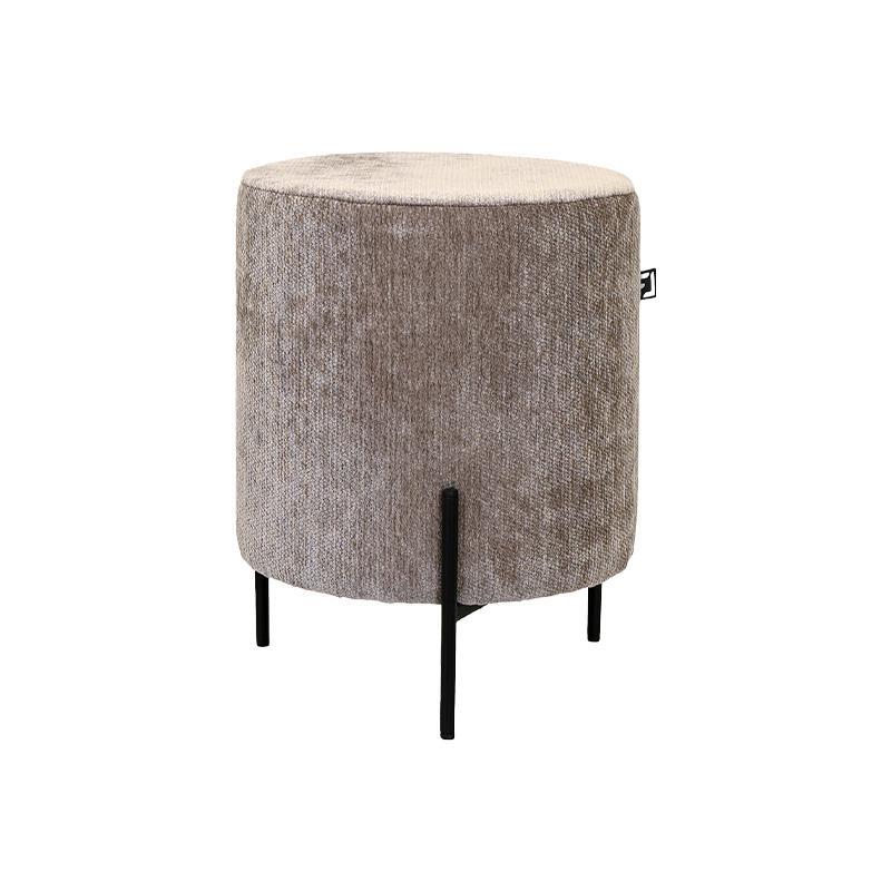 Σκαμπό Στρόγγυλο New Lux Fylliana Καφέ χρώμα 33x33x38εκ