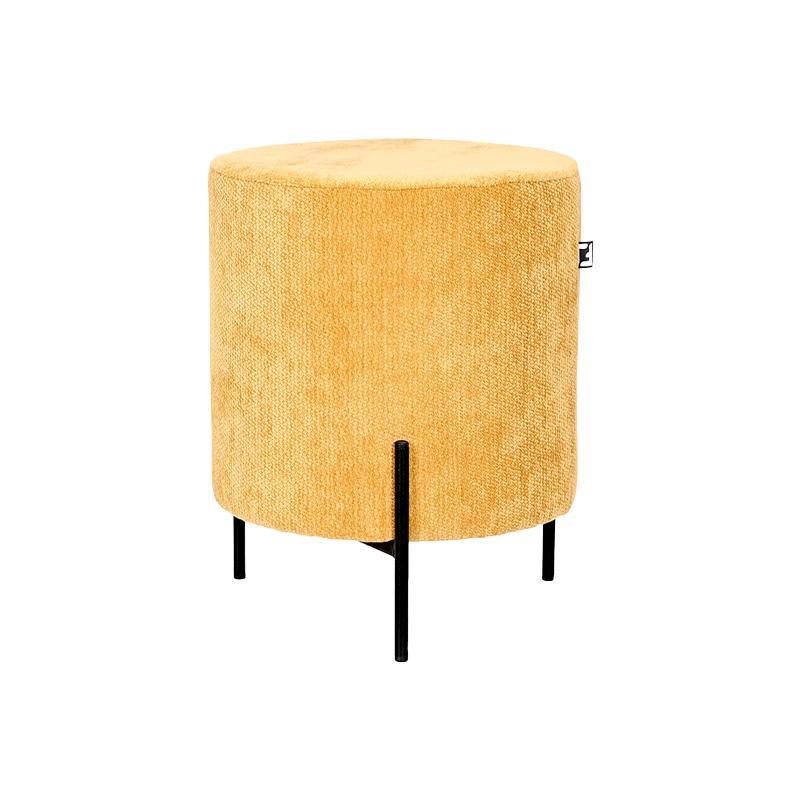 Σκαμπό Στρόγγυλο New Lux Fylliana Μουσταρδί χρώμα 33x33x38εκ