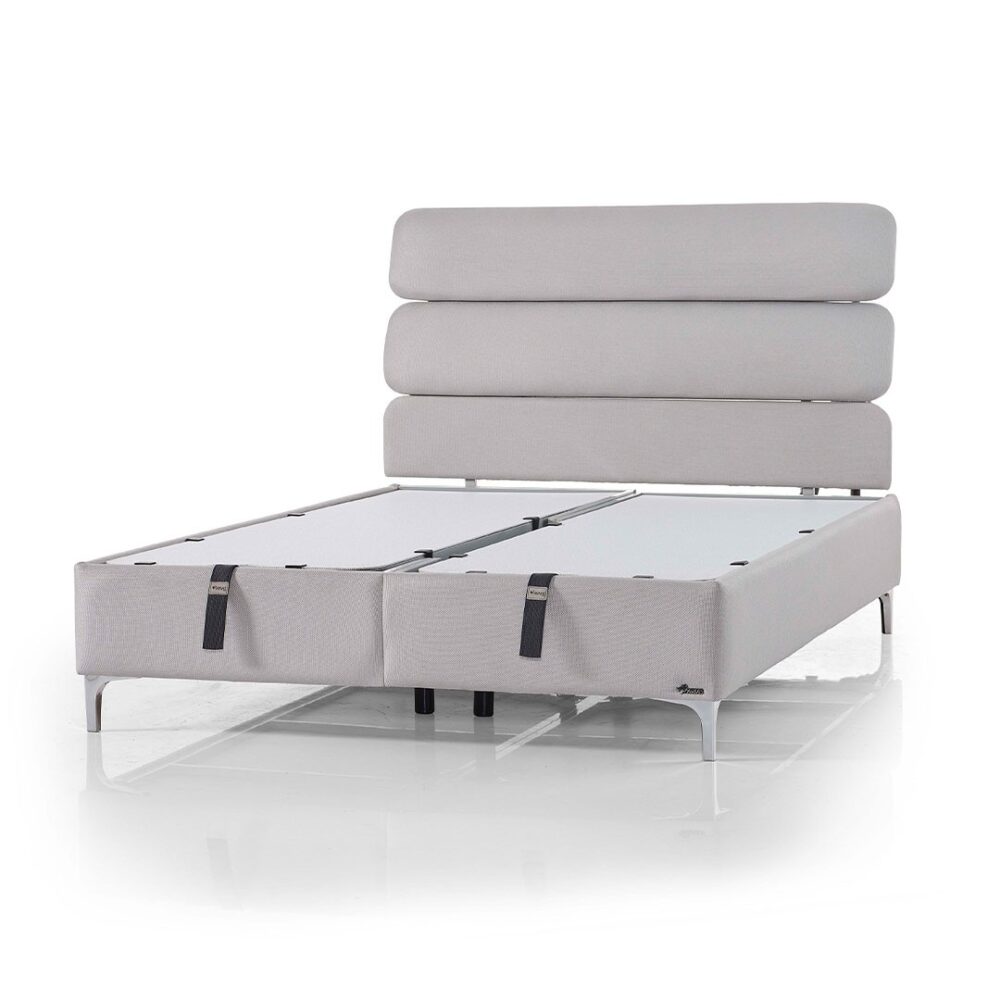 Επενδυμένο Κρεβάτι VERONA Διπλό με Αποθηκευτικό χώρο Γκρί 160x200εκ.