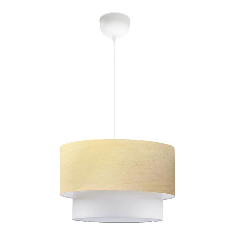 Φωτιστικό οροφής μονόφωτο PWL-1087 Ε27 μπεζ χρυσό-εκρού Φ30x70εκ