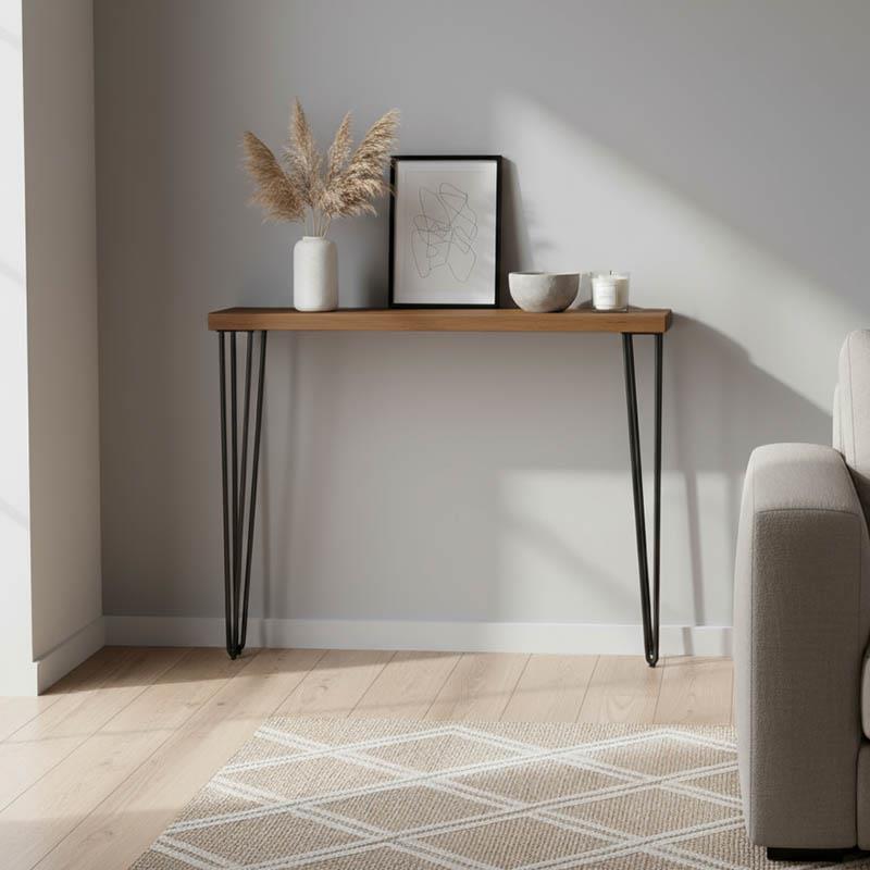 Κονσόλα Tetty καρυδί-μαύρο 90x14x75εκ Κονσόλα Tetty καρυδί-μαύρο 90x14x75εκ