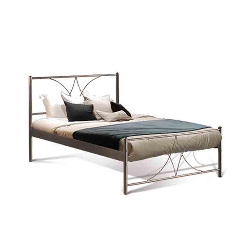 Μεταλλικό Κρεβάτι Diagoras Fylliana Καφέ 90x200 εκ.