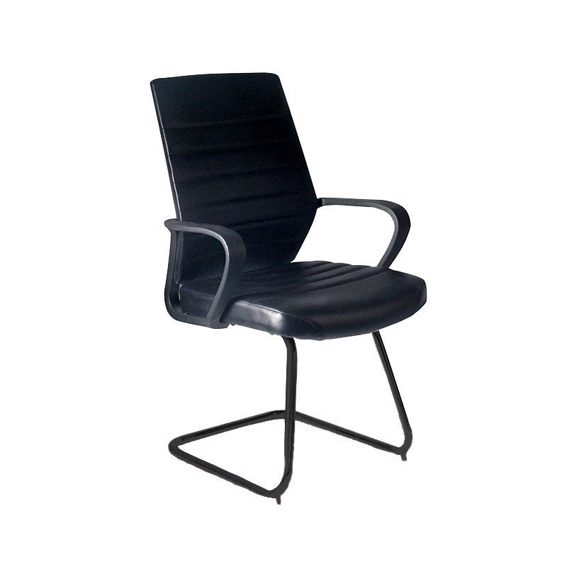 Καρέκλα Επισκέπτη 5568V Fylliana Μαύρο Τεχνόδερμα 57x60x95 εκ.