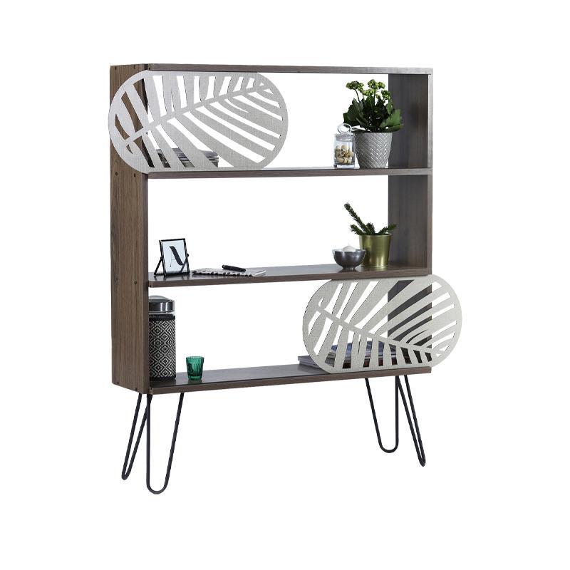 Βιβλιοθήκη - Ραφιέρα Elmira Fylliana Καρυδί - Μαύρο 117x25x94 εκ.