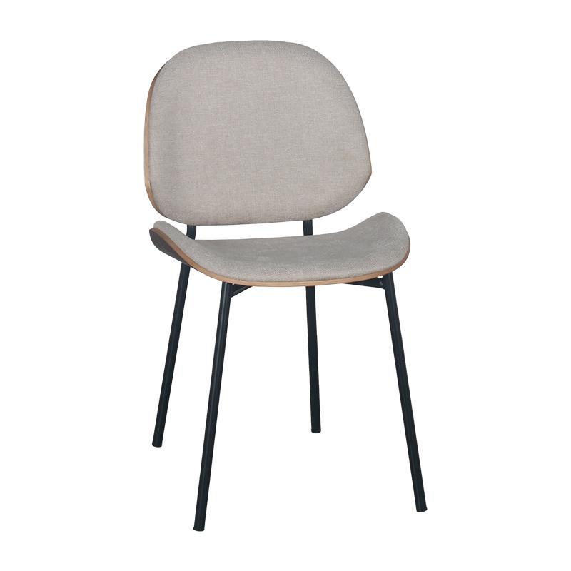 Καρέκλα Τραπεζαρίας 1584 Fylliana Κρέμ με Μαύρα Μεταλλικά πόδια 46x55x82εκ.