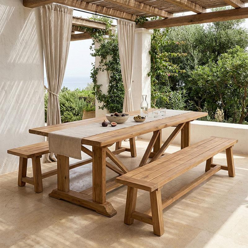 Τραπέζι Smarious teak ξύλο σε φυσική απόχρωση 250x100x78εκ Τραπέζι Smarious teak ξύλο σε φυσική απόχρωση 250x100x78εκ
