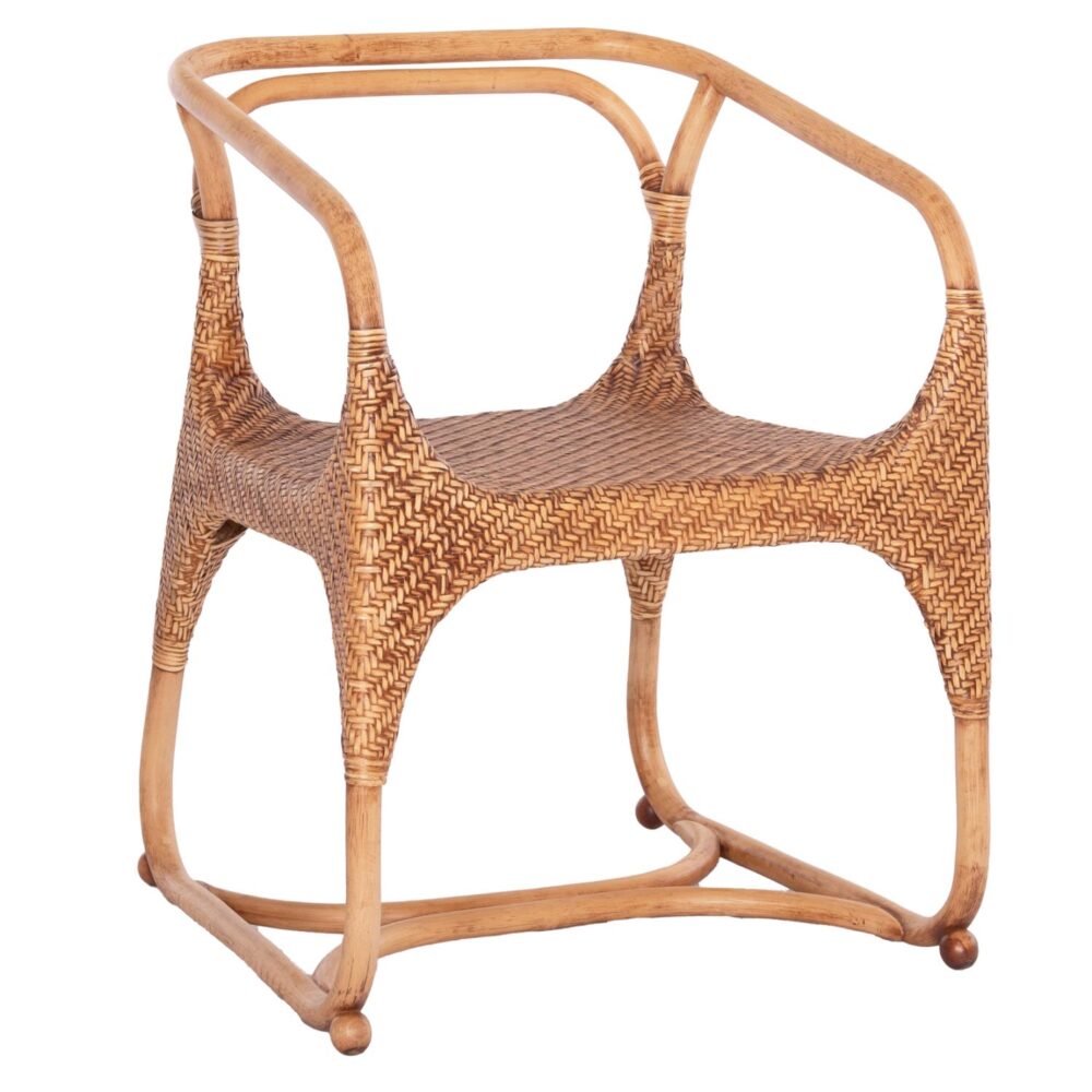 Πολυθρόνα RELIK C9955.02 Καρυδί με Φυσικό Rattan 60x57x79Υεκ.