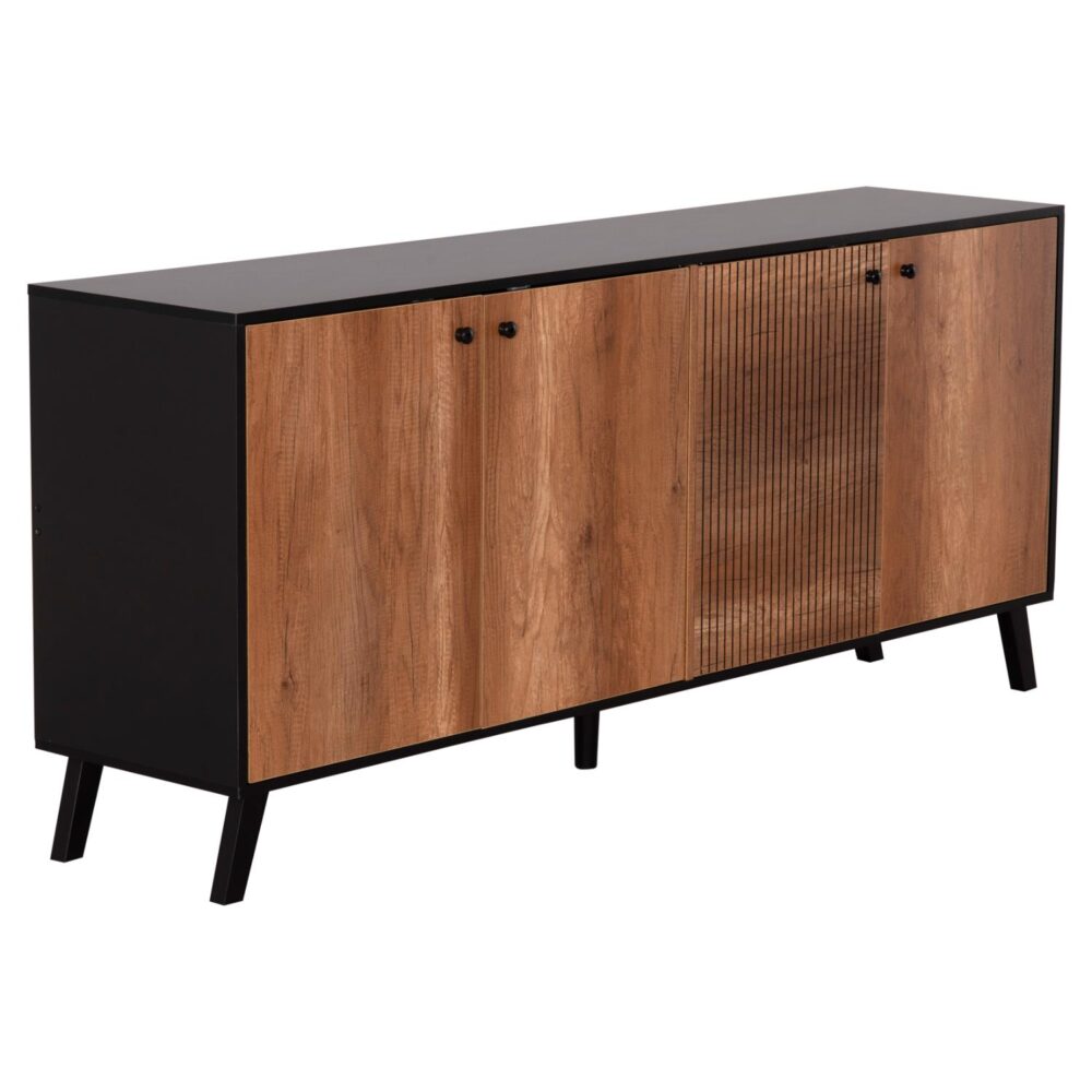 Μπουφές KRUDEN Μελαμίνης σε Μαύρο - Φυσικό 180x40x78.6Υ εκ. Μπουφές KRUDEN Μελαμίνης σε Μαύρο - Φυσικό 180x40x78.6Υ εκ.