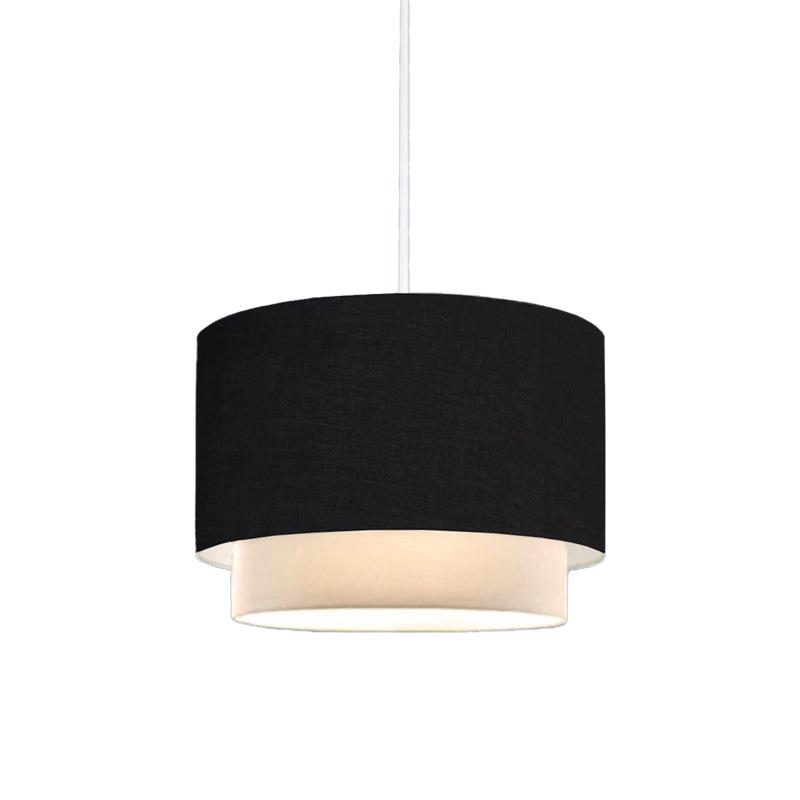 Φωτιστικό οροφής Tachi Ε27 σε μαύρο-κρέμα απόχρωση Φ30x20εκ