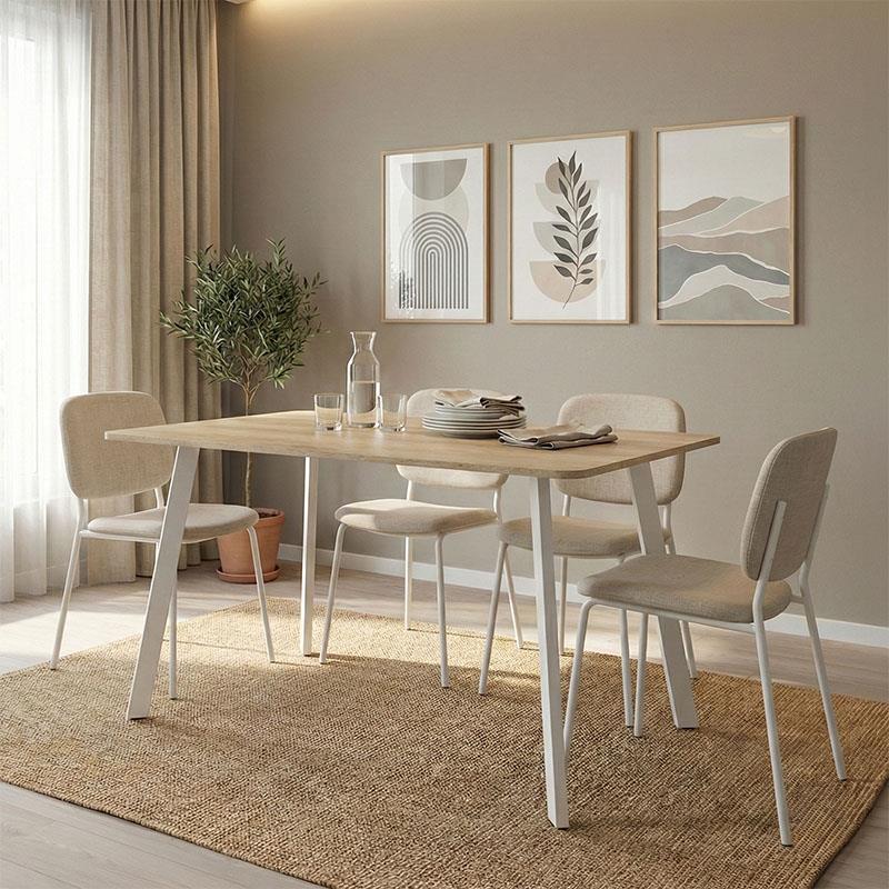 Τραπέζι Squaro sonoma mdf με λευκά μεταλλικά πόδια 120x70x75εκ Τραπέζι Squaro sonoma mdf με λευκά μεταλλικά πόδια 120x70x75εκ