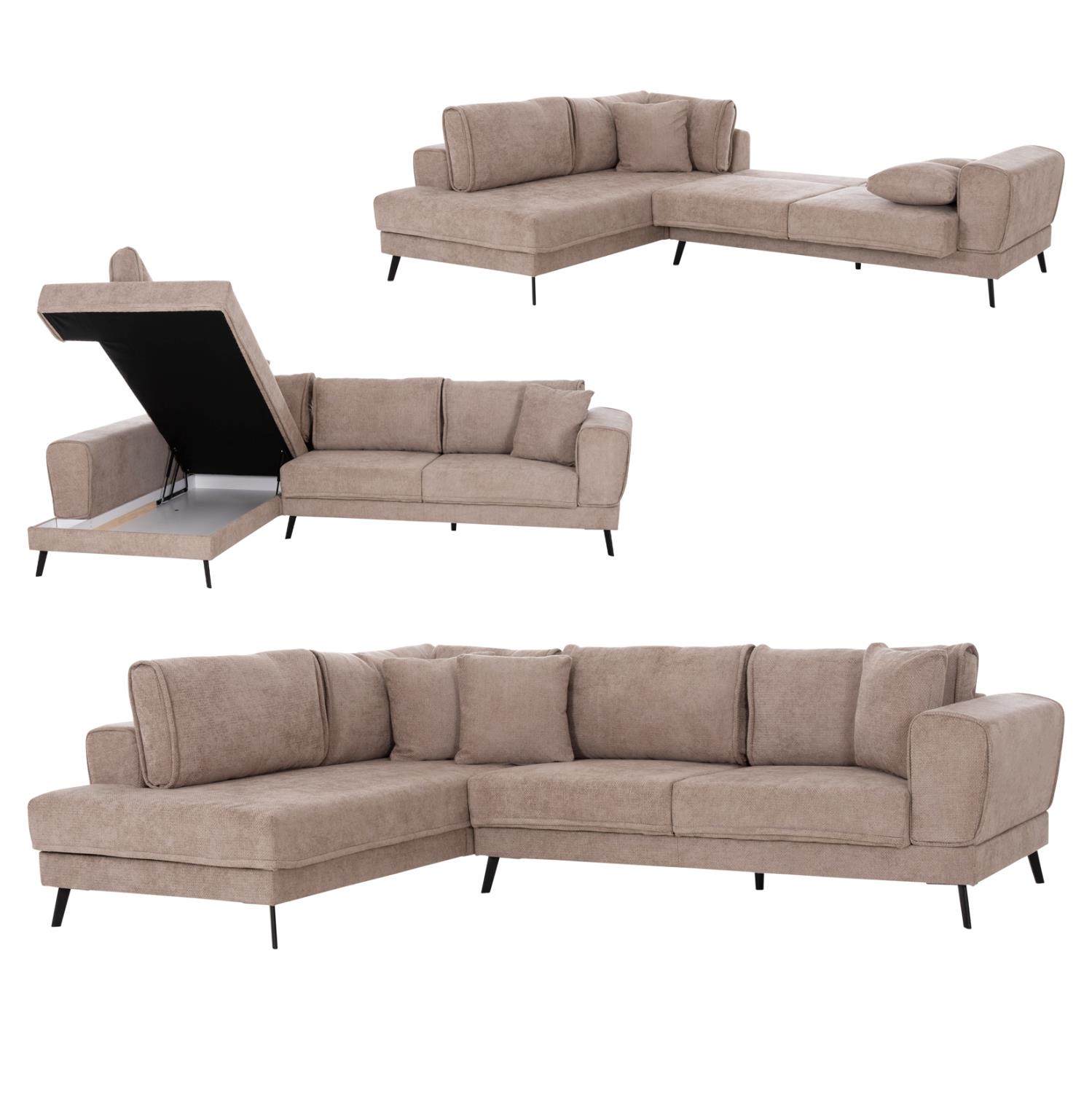 Γωνιακός Καναπές ZENORA C3337.03L Αριστερή γωνία σε Μπέζ Ύφασμα 303x214x80Υεκ. Γωνιακός Καναπές ZENORA C3337.03L Αριστερή γωνία σε Μπέζ Ύφασμα 303x214x80Υεκ.