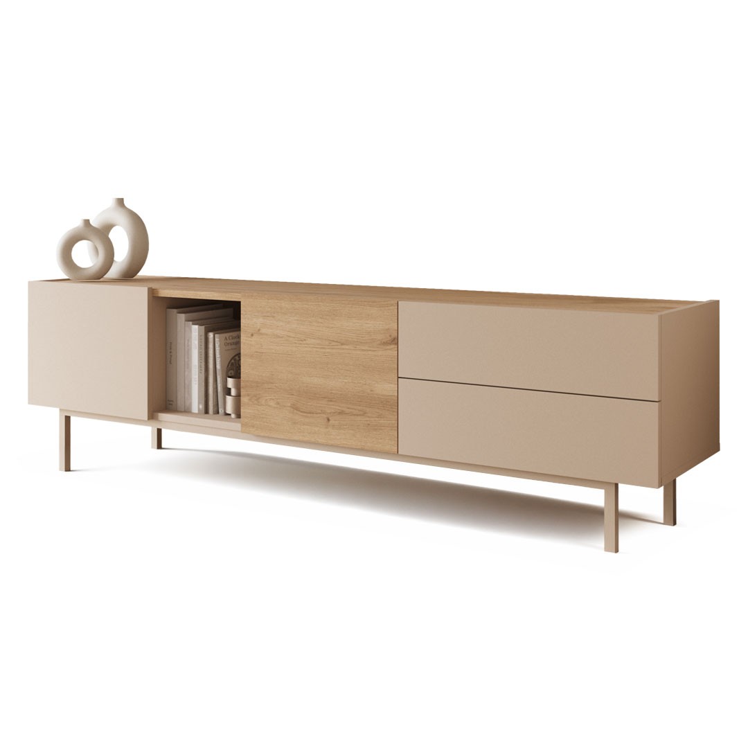 Έπιπλο τηλεόρασης SEDRA I σε Κασμίρ - Δρύς χρώμα 180x42x48,5εκ.