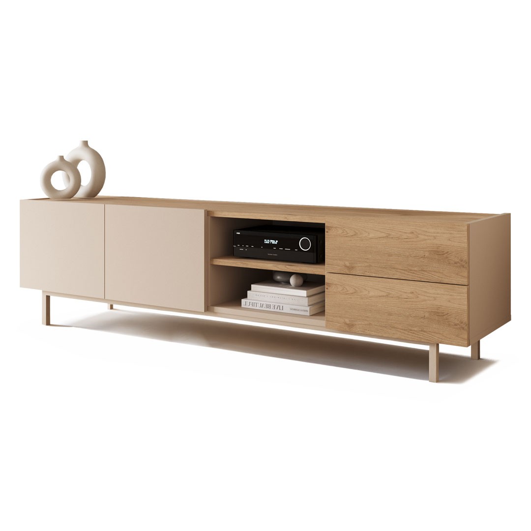 Έπιπλο τηλεόρασης SEDRA II σε Κασμίρ - Δρύς χρώμα 180x42x48,5εκ.