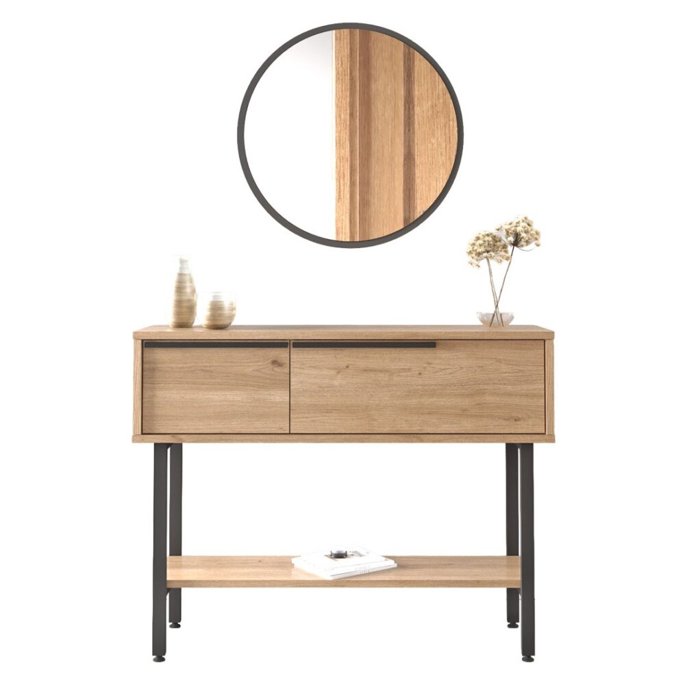 Τουαλέτα υπνοδωματίου OCEAN με Καθρέπτη σε Δρύς 100x29.5x76εκ.