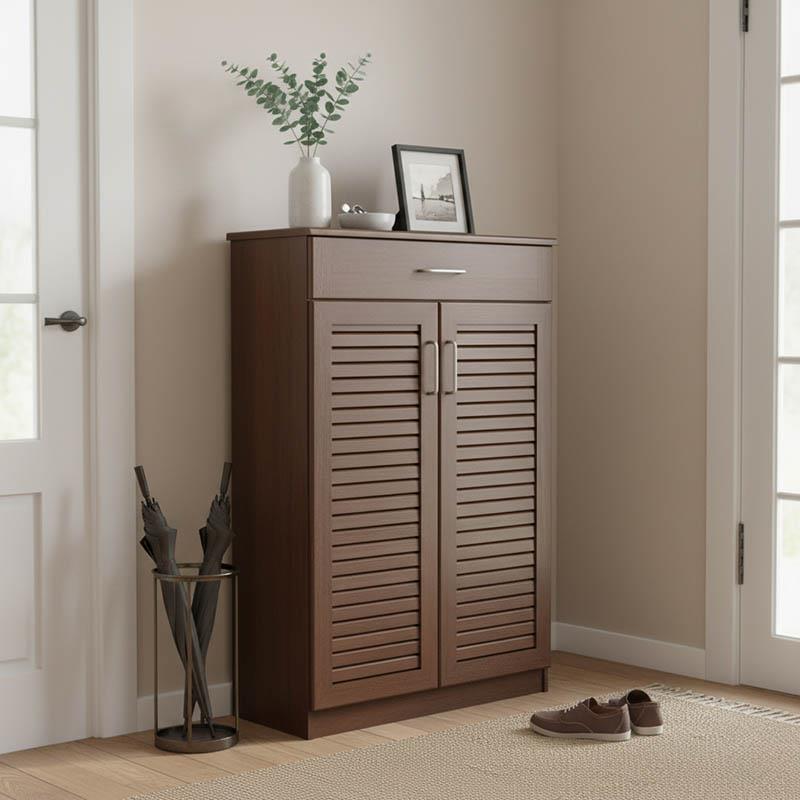 Παπουτσοθήκη-ντουλάπι SANTE 20 ζεύγων χρώμα καρυδί 80x37x123εκ