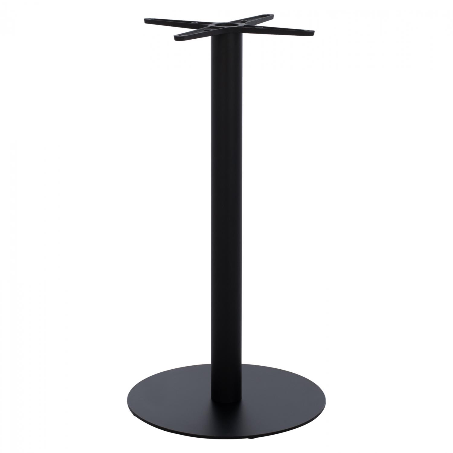 Βάση Μεταλλική για Μπαρ Μεσαίου ύψους C472 σε Μαύρο Ματ Φ49x94εκ. με Σταυρό 46x46εκ.