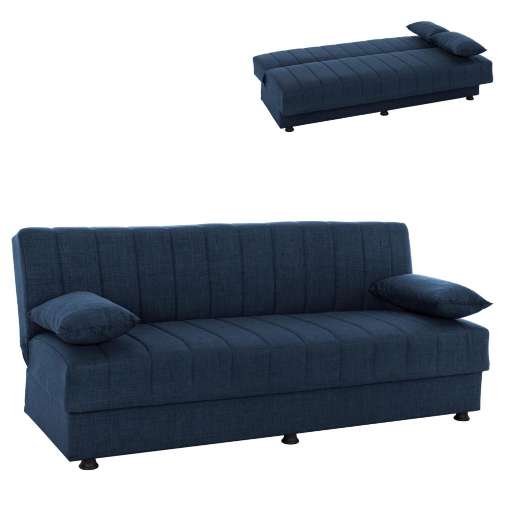 Καναπές - Κρεβάτι ANDRI Τριθέσιος Μπλέ 180x72x77Y εκ.