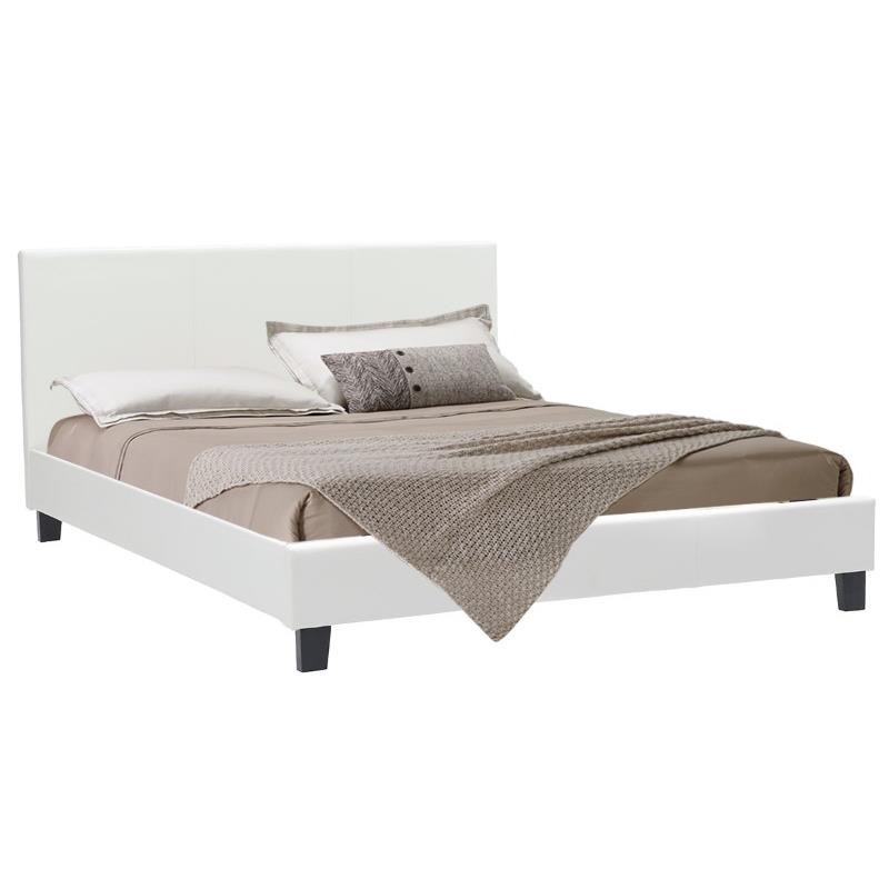 Κρεβάτι Nevil διπλό 150x200 PU χρώμα λευκό ματ