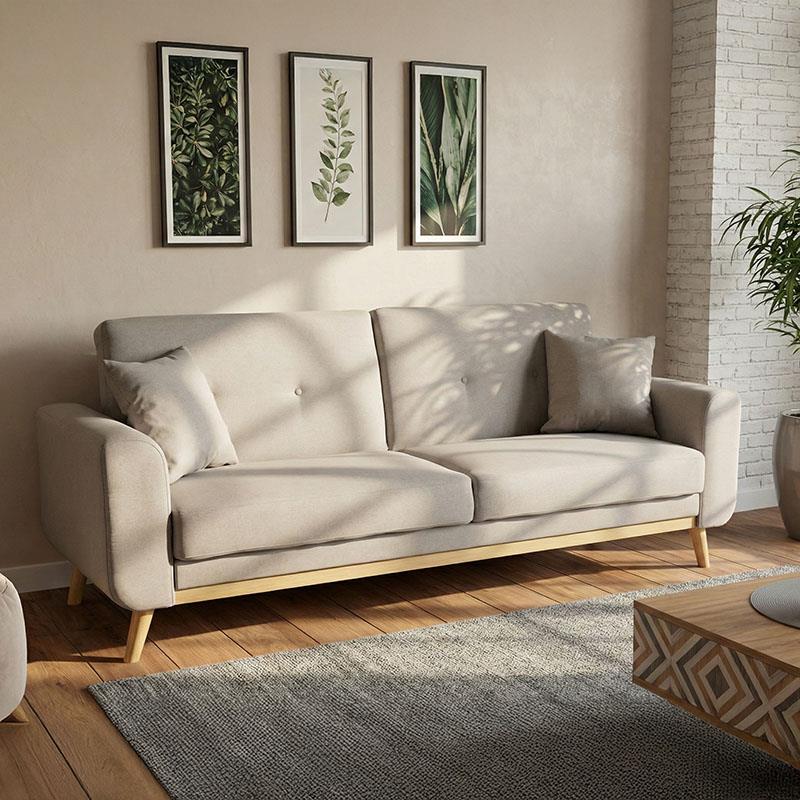 Καναπές - Kρεβάτι Carmelo Ύφασμα Μπέζ - Γκρί 214x80x86 εκ. Καναπές - Kρεβάτι Carmelo Ύφασμα Μπέζ - Γκρί 214x80x86 εκ.