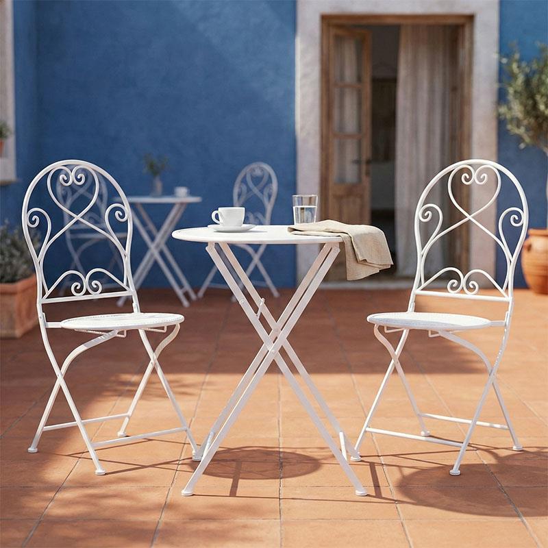 Τραπεζαρία Walen σετ 3τεμ μέταλλο λευκό