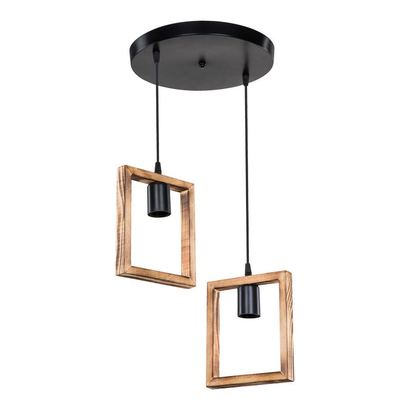 Φωτιστικό οροφής δίφωτο Isolate Ε27 καρυδί Φ43x83εκ