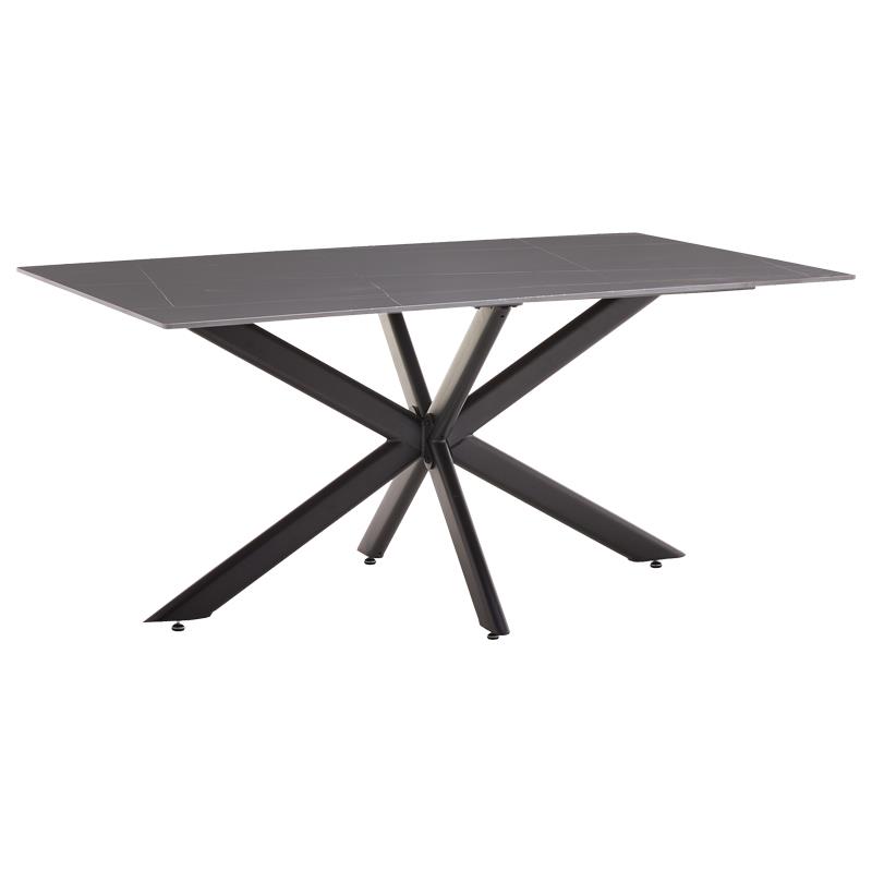 Τραπέζι Bethan sintered stone γκρι cement-μαύρο 180x90x75εκ