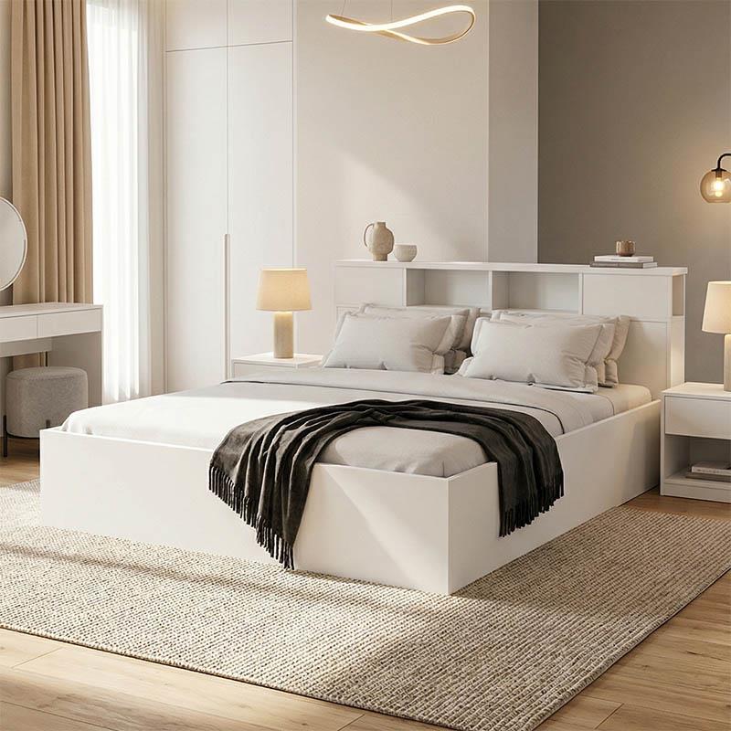 Κρεβάτι διπλό OLYMPUS σε χρώμα antique λευκό 160x200εκ