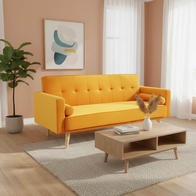 Καναπές - Kρεβάτι Success 3θέσιος Βελούδο Κίτρινο 190x80x84 εκ. Καναπές - Kρεβάτι Success 3θέσιος Βελούδο Κίτρινο 190x80x84 εκ.