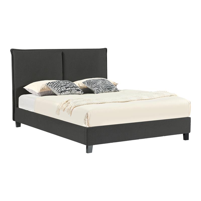 Κρεβάτι διπλό Majus ύφασμα ανθρακί-beige 160x200εκ