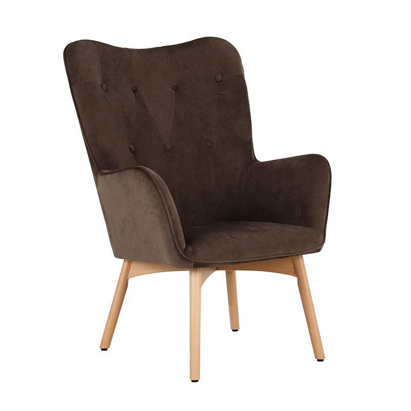 Πολυθρόνα 8009 Fylliana Βελούδο Καφέ με Ξύλινα πόδια 67x72x97 εκ. Πολυθρόνα 8009 Fylliana Βελούδο Καφέ με Ξύλινα πόδια 67x72x97 εκ.