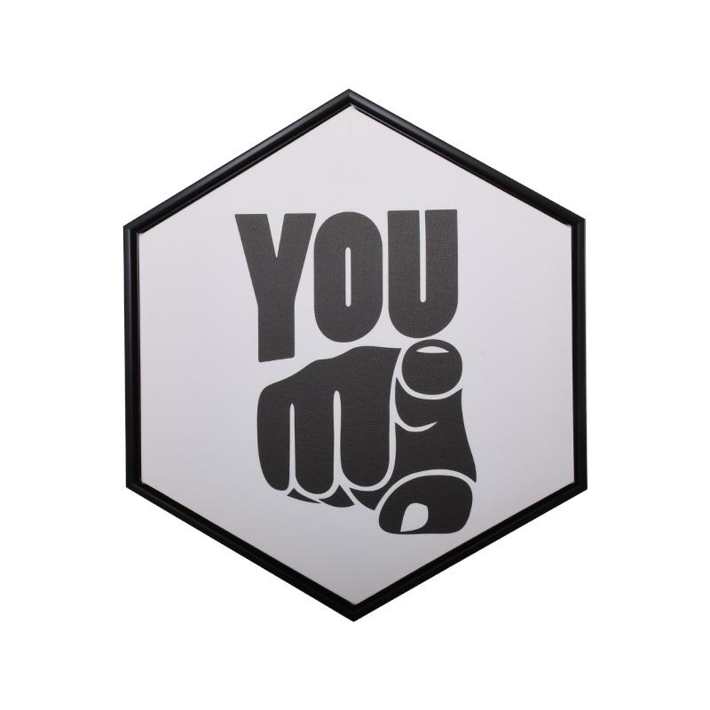 Κάδρο YOU FL062 Fylliana Πολύγωνο Μαύρο 40x40εκ.