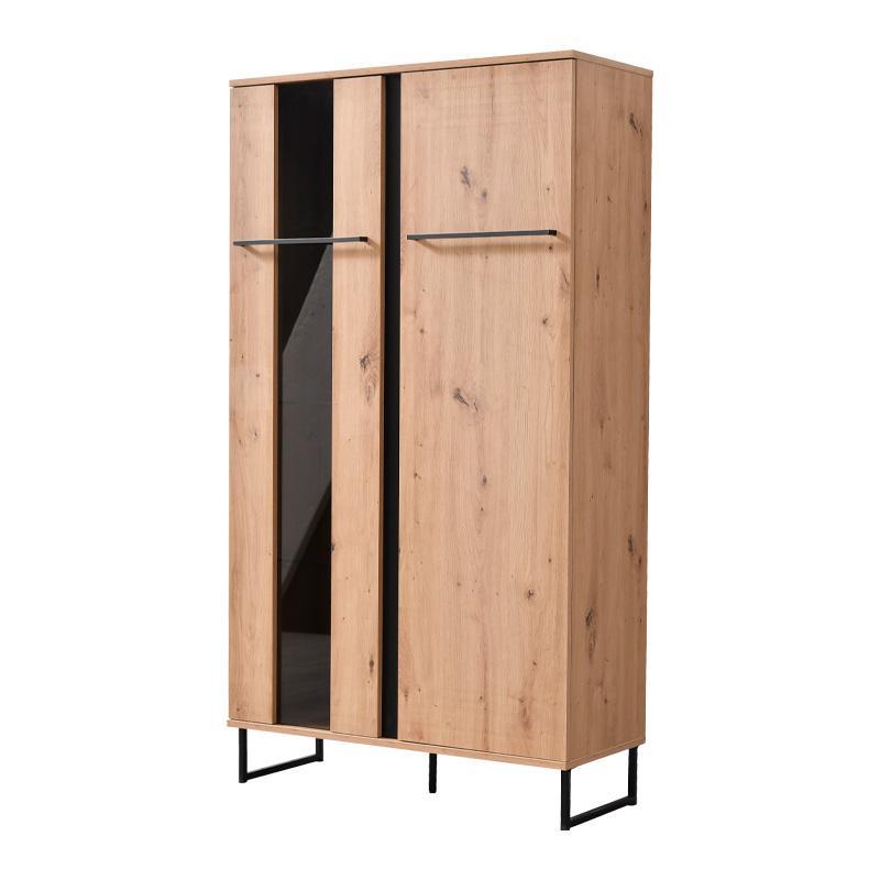 Βιτρίνα Sardinia 2K VS1 Artisan Oak - Μαύρο 84.5x35x153.5 εκ.