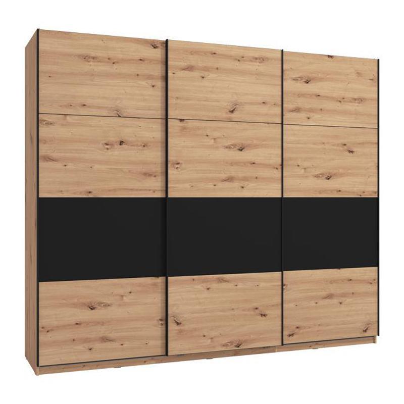 Ντουλάπα Sardinia 270 Artisan Oak - Μαύρο 262.5x65.5x224 εκ.