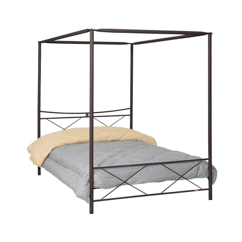 Μεταλλικό Κρεβάτι με Ουρανό Arion Καφέ 120x200 εκ.