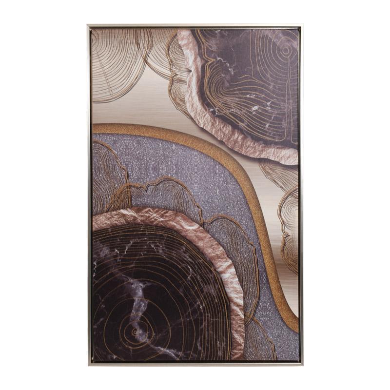 Κάδρο FL8345 Fylliana Μαύρο - Λευκό και Χρυσό χρώμα 50x80εκ.