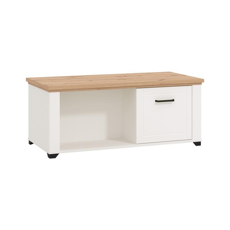 Τραπεζάκι Σαλονιού Valencia Λευκό - Artisan Oak - Λευκό Μάτ 115x55x47,5 εκ.