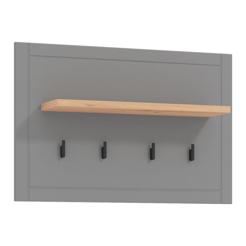 Έπιπλο Εισόδου - Κρεμάστρα Valencia CIV Artisan Oak - Γκρί Μάτ 86,5x19,5x57 εκ.