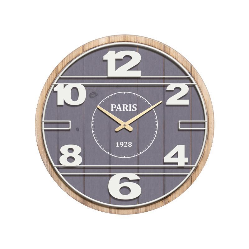 Ρολοϊ τοίχου Paris 1928 Fylliana Nature Ξύλινο Φ60εκ.
