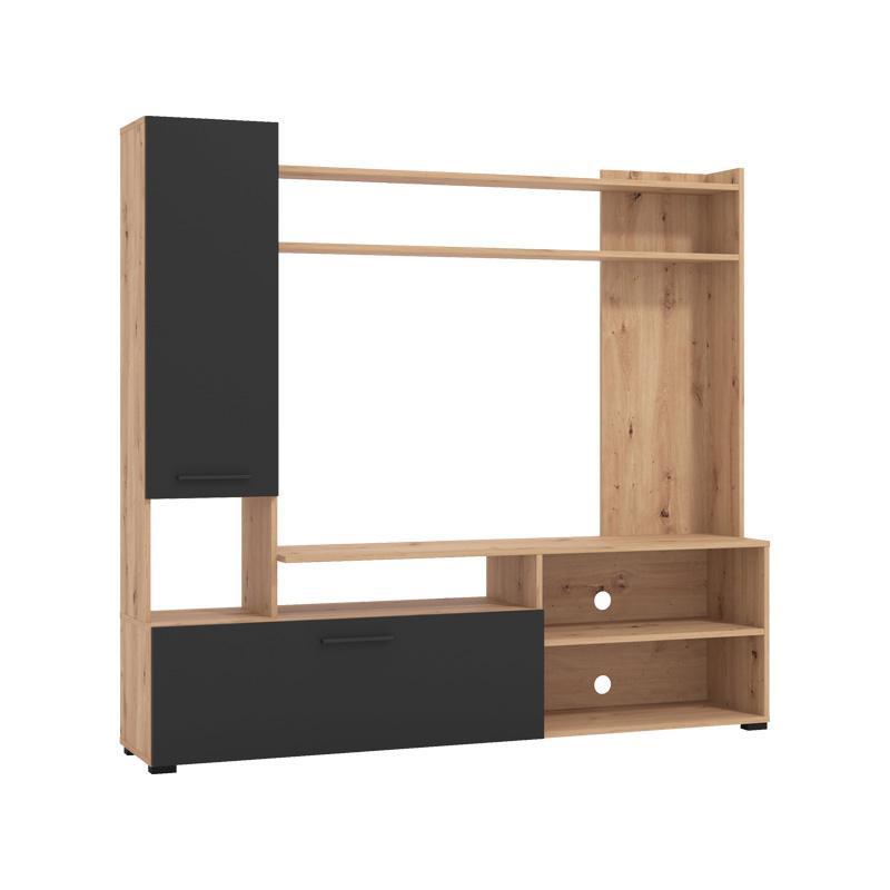 Κέντρο Ψυχαγωγίας - Σύνθεση Braga Artisan Oak - Μαύρο 168x35x157 εκ.