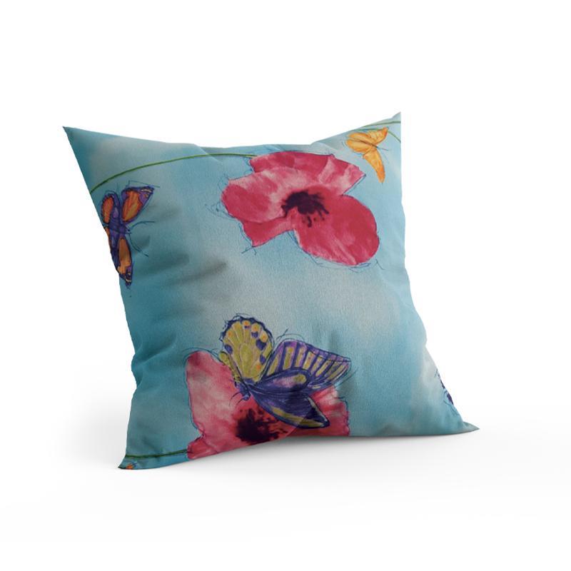 Διακοσμητικό Μαξιλάρι "Butterfly" FL188 Fylliana Μπλέ - Σιέλ χρώμα 45x45x10εκ.