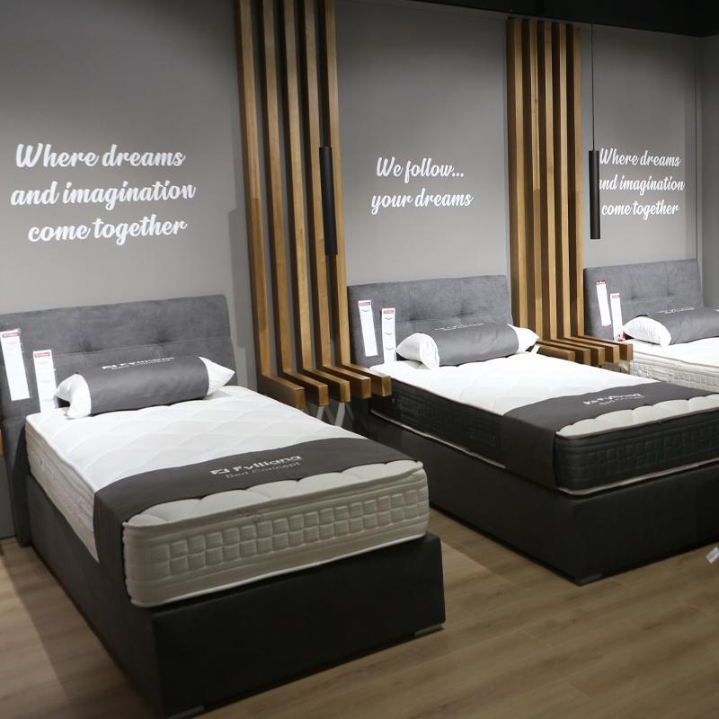 Επενδυμένο Κρεβάτι Box Γκρί 160x200 εκ.