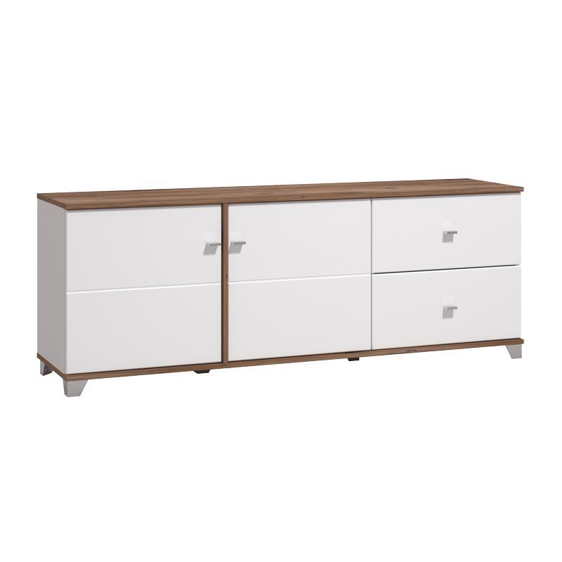 Έπιπλο TV Burgundy 160 3K2F Λευκό - Flagstaff Oak - Λευκό Γυαλιστερό 162x40x51 εκ. Έπιπλο TV Burgundy 160 3K2F Λευκό - Flagstaff Oak - Λευκό Γυαλιστερό 162x40x51 εκ.