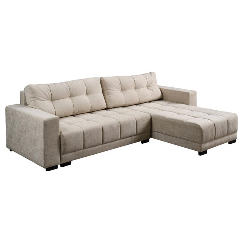 Γωνιακός Καναπές - Κρεβάτι Long Mπέζ 284x190x79 εκ.