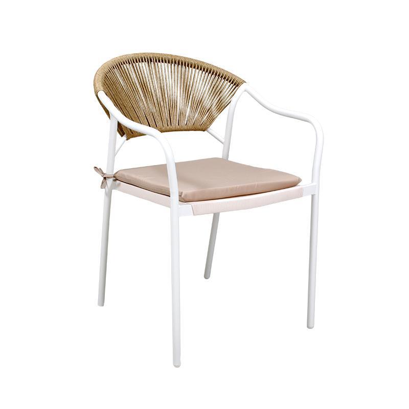 Καρέκλα FL2100 Fylliana Μεταλλική Λευκή 55x61x85 εκ.