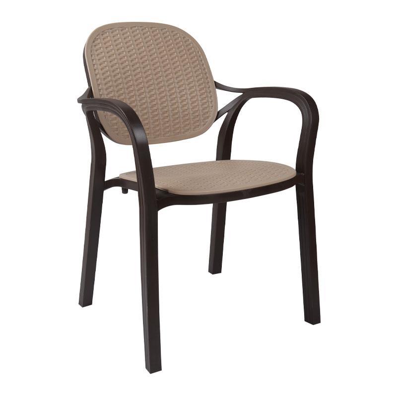 Καρέκλα Eliza Fylliana Καφέ - Μπέζ 57x41x83 εκ.