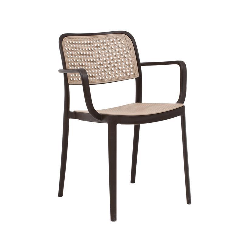 Καρέκλα Olesia Fylliana Καφέ - Μπέζ 56x43x81 εκ.