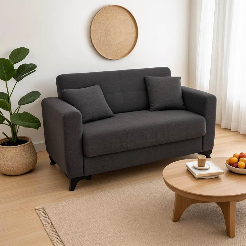 Καναπές - Kρεβάτι Modestο με Αποθηκευτικό χώρο 2θέσιος Ύφασμα Μαύρο 155x85x80 εκ. Καναπές - Kρεβάτι Modestο με Αποθηκευτικό χώρο 2θέσιος Ύφασμα Μαύρο 155x85x80 εκ.