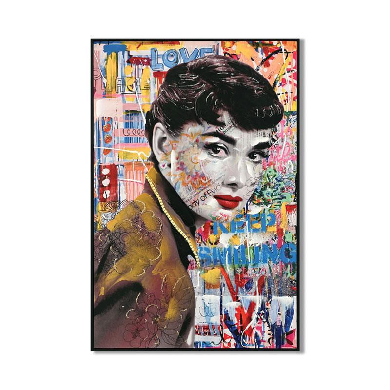 Πίνακας σε Καμβά Audrey Hepburn με Πλαστικό Πλαίσιο 62x4x92εκ.