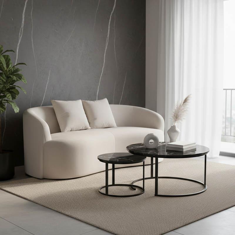 Καναπές 2θέσιος Raini με μαξιλάρια κρεμ βελούδο 178x82x68εκ Καναπές 2θέσιος Raini με μαξιλάρια κρεμ βελούδο 178x82x68εκ