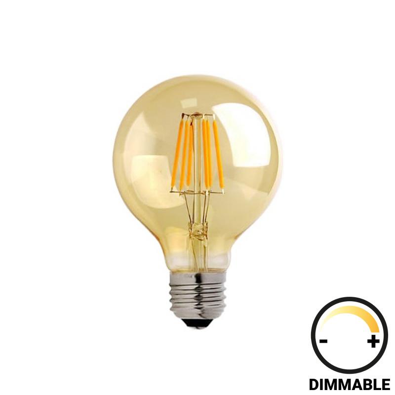 Λαμπτήρας LED G95 Bulb dimmable 4W E27 200-220V amber Λαμπτήρας LED G95 Bulb dimmable 4W E27 200-220V amber